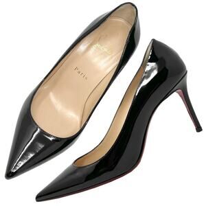 Christian Louboutin Kate 100 Patent Leather Black Stiletto Pumps – EU 36.5